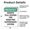 Signmission Remote Pull Station For Hood Fire Emergency Sign, Vinyl Decal, 5in W x 7in L, 2PK OS-2PACK-EM-D-57-V-10534 - alternate 2